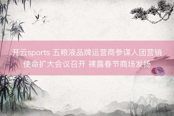 开云sports 五粮液品牌运营商参谋人团营销使命扩大会议召开 裸露春节商场发扬