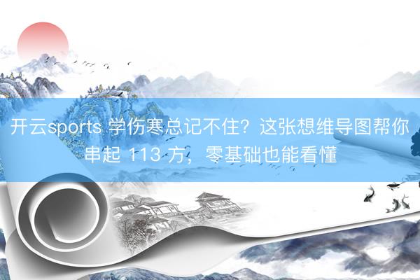 开云sports 学伤寒总记不住？这张想维导图帮你串起 113 方，零基础也能看懂